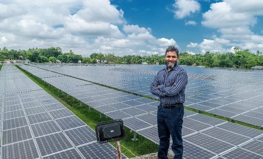 Shahriar Ahmed Chowdhury at a solar PV plant